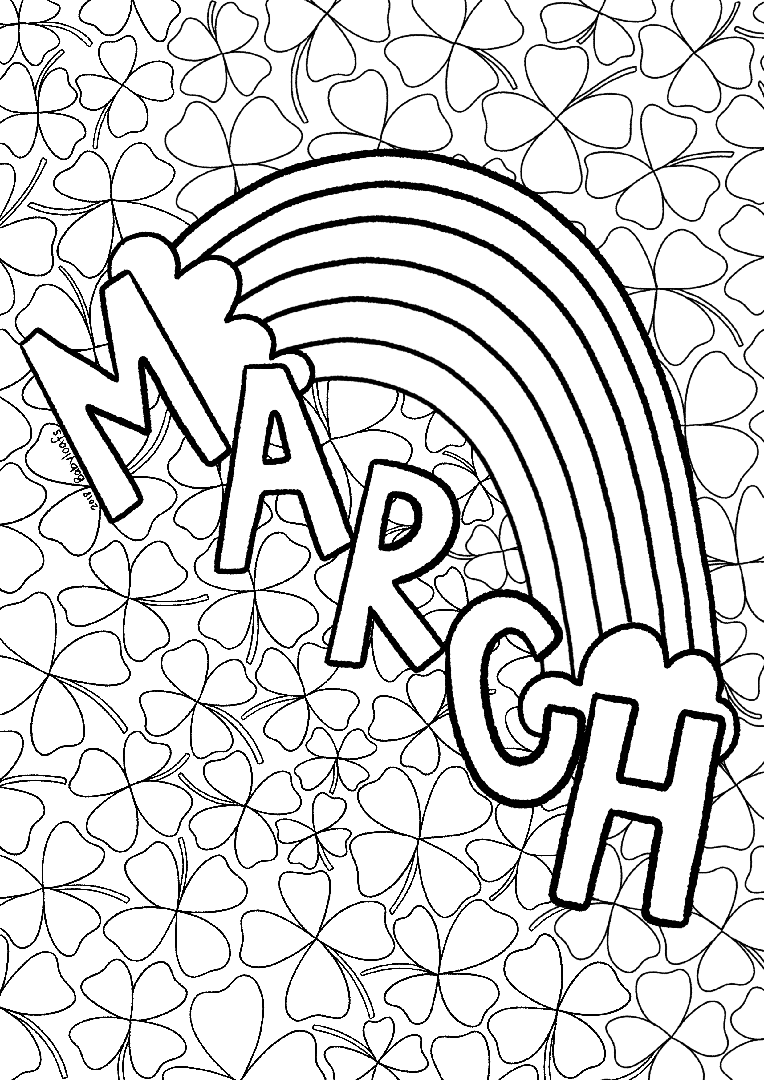March Rainbow Coloring Sheet | Donuts and Drama
